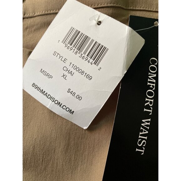Comfort Waist Tan Womens XL Pants By 89th + Madison - Picture 5 of 8